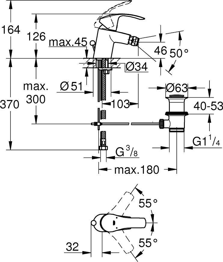 Смеситель для биде Grohe Eurosmart 23789002