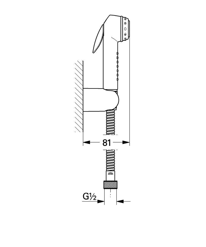 Душевая лейка Grohe Trigger Spray 27812IK0 хром, черный