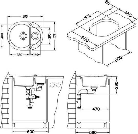 Кухонная мойка Alveus Roll 80 1090975, белый