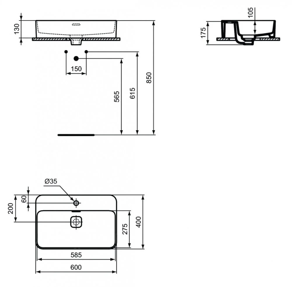 Раковина накладная Ideal Standard Strada II T299801 белый