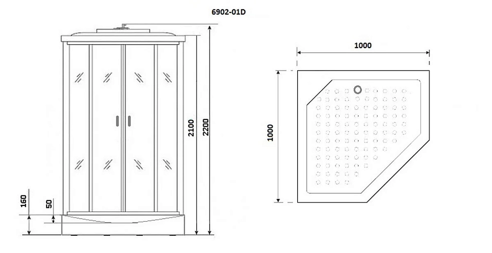 Душевая кабина Niagara Premium NG-6902-01DBLACK