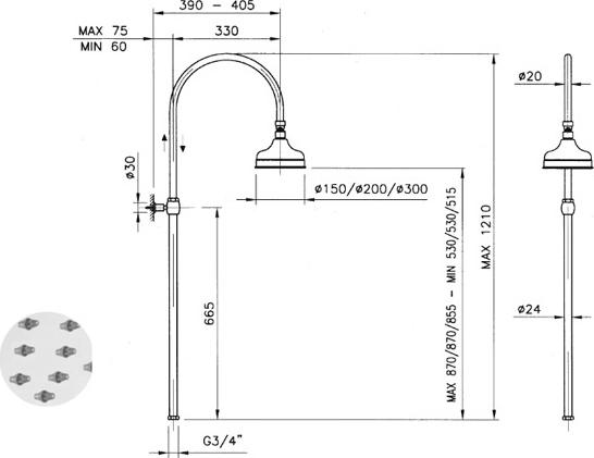 Душевая стойка Nicolazzi Classic Shower 5712WS CR 30