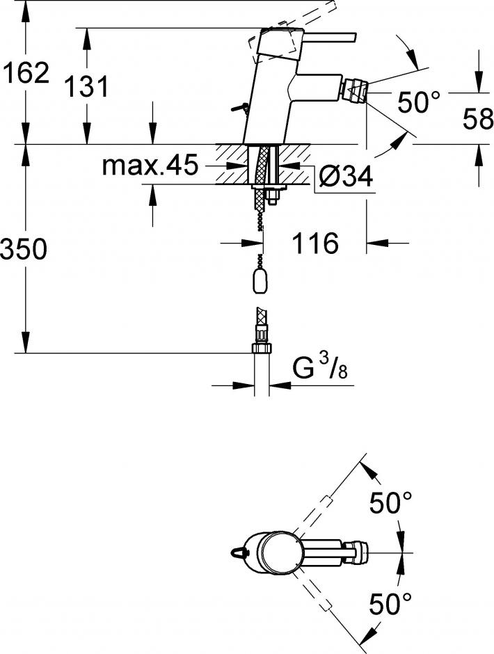 Смеситель Grohe Concetto 32209001 для биде