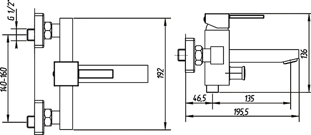 Смеситель Migliore Kvant ML.KVT-2702 Cr для ванны с душем