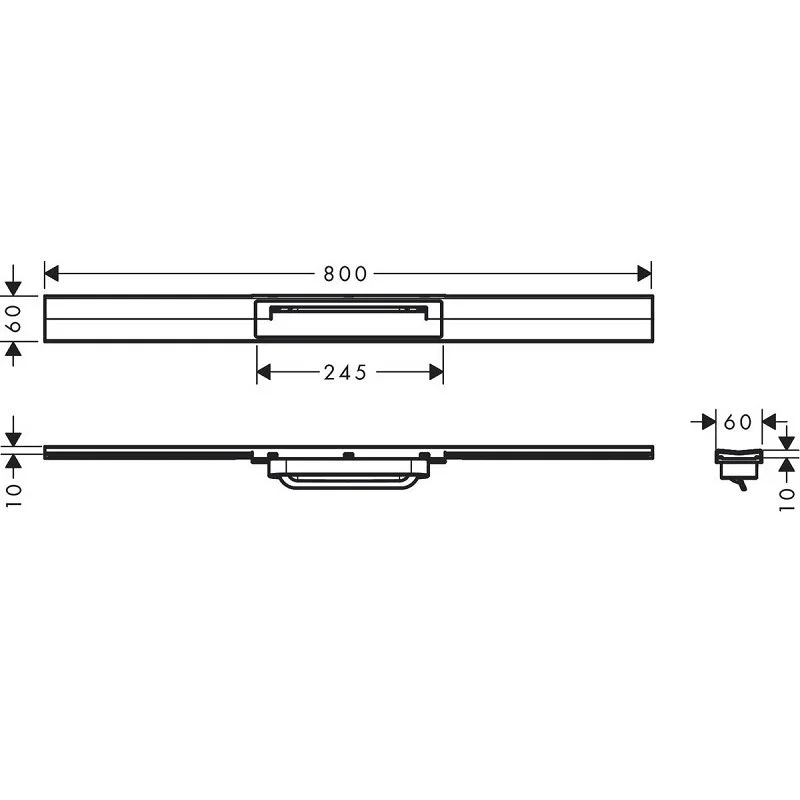 Решетка для дренажного канала Hansgrohe RainDrain Flex, 80 см, полированная сталь, 56044800