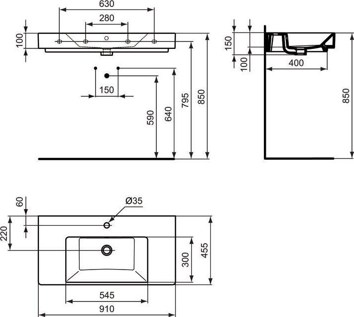 Раковина 91 см Ideal Standard Strada K078901