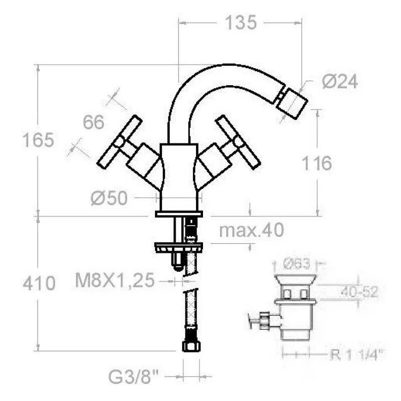 Смеситель для биде Ramon Soler Rs Cross 6203VA1167 хром