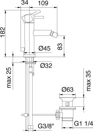 Смеситель Treemme Vela 5820.CC.VL для биде