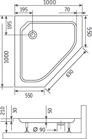 Поддон для душа RGW Style TR 100x100x21