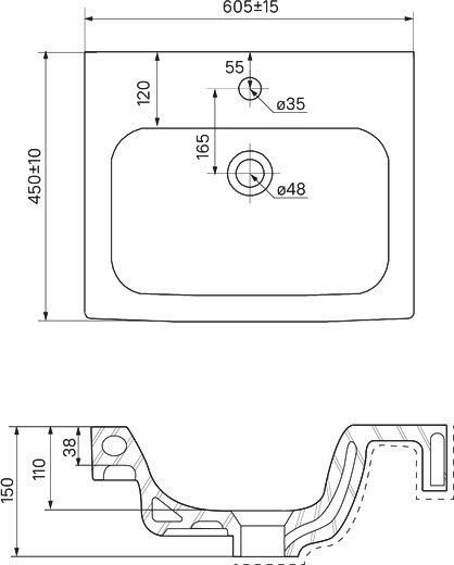 Раковина 60 см Iddis Wash Basin 0146000i28, белый