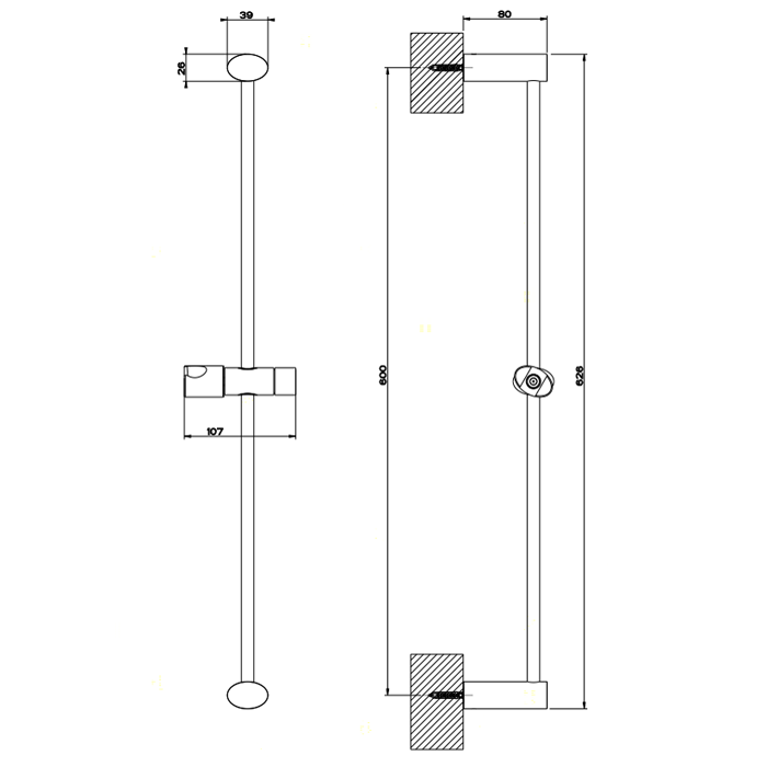 Штанга для душа Gessi Ovale 23144#031, хром