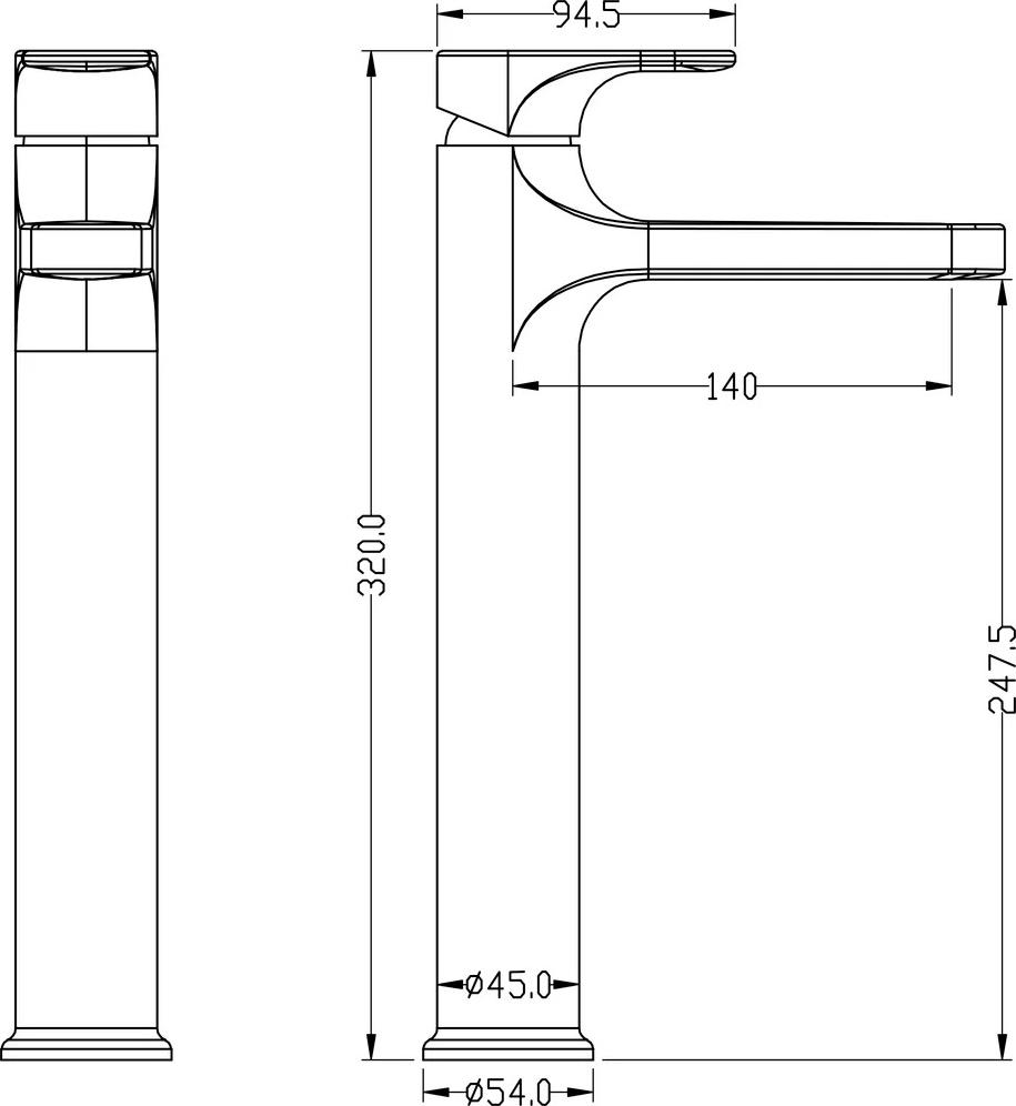 Смеситель для раковины Boheme Spectre 452-G, золото