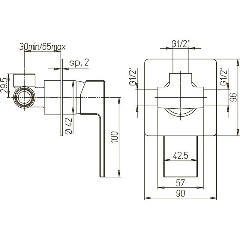 Смеситель для душа Paini Grazia 21PZ690 черный