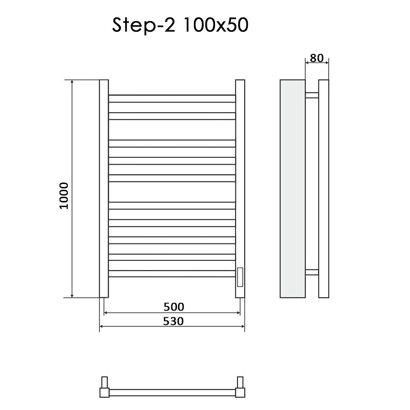 Полотенцесушитель электрический Ника Step-2 STEP-2 100/50 бел мат U белый