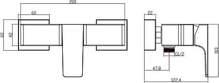 Смеситель для душа Villeroy & Boch Architectura Square TVS12500100064 никель