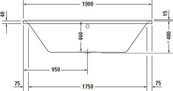 Акриловая ванна Duravit P3 Comforts 190х90 700378