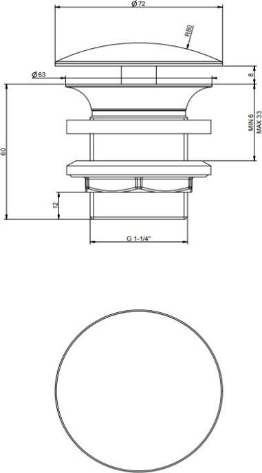 Донный клапан для раковины Gessi Technical Accessories 01376#031, хром