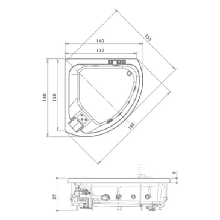 Акриловая ванна Jacuzzi Aquasoul Corner 9443-713A.. белый