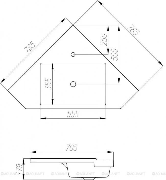 Угловая раковина 80 см Aquaton Кантара 1A715331AN010