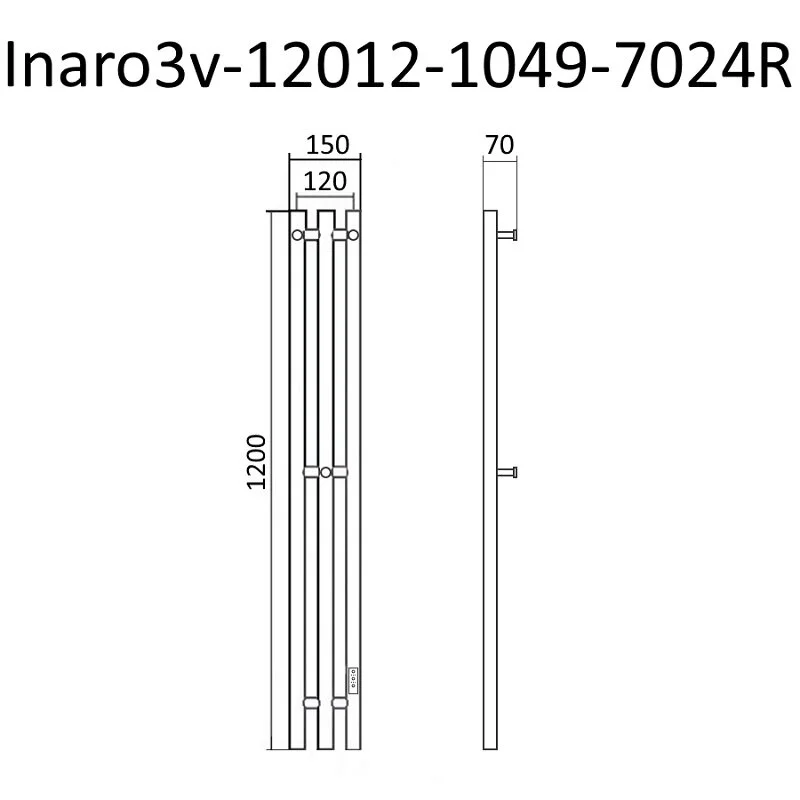 Полотенцесушитель электрический Маргроид Инаро Inaro3v-12012-1049-7024R серый