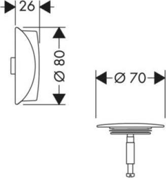 Накладки для слив-перелива Hansgrohe Flexaplus 58185140, шлифованная бронза