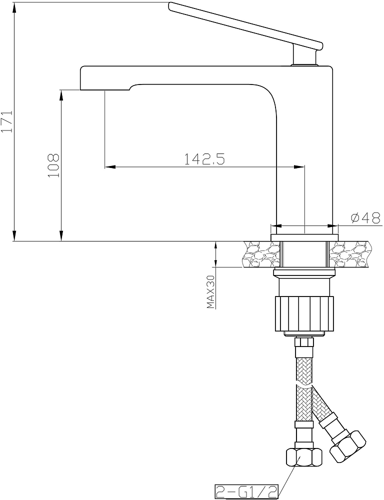 Смеситель для раковины STWORKI Молде ML-01cr