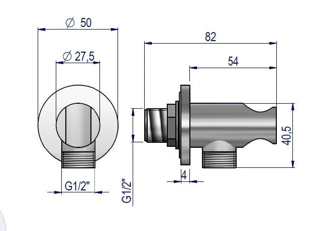 Шланговое подключение  AQG 19RCT0125 хром