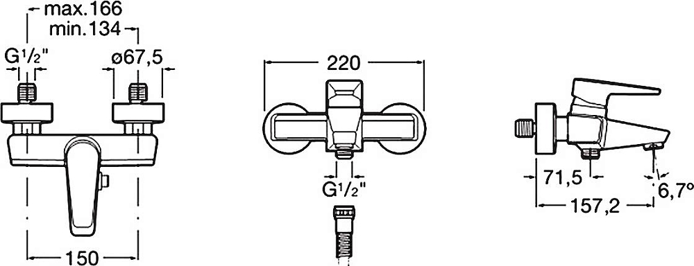 Смеситель Roca Esmai 5A0231C00 для ванны с душем