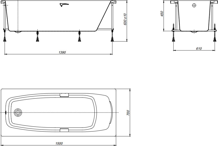 Акриловая ванна Roca Sureste 150x70 ZRU9302778