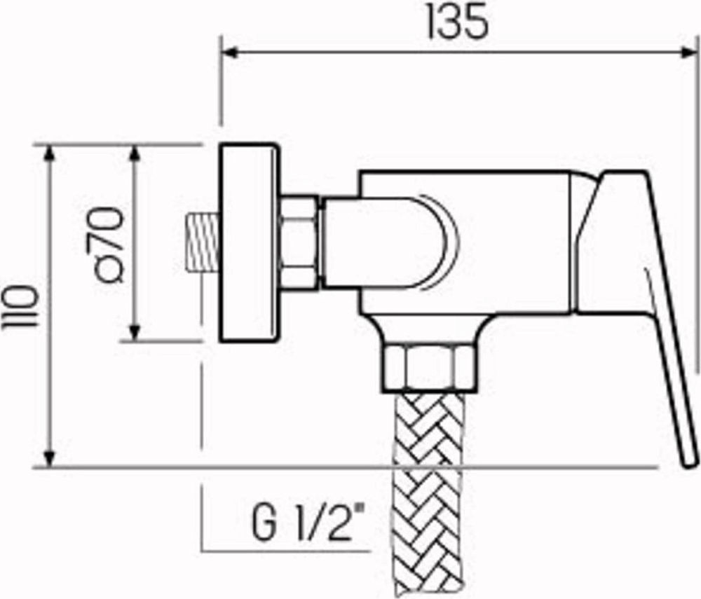 Смеситель для душа РМС SL132-003, хром