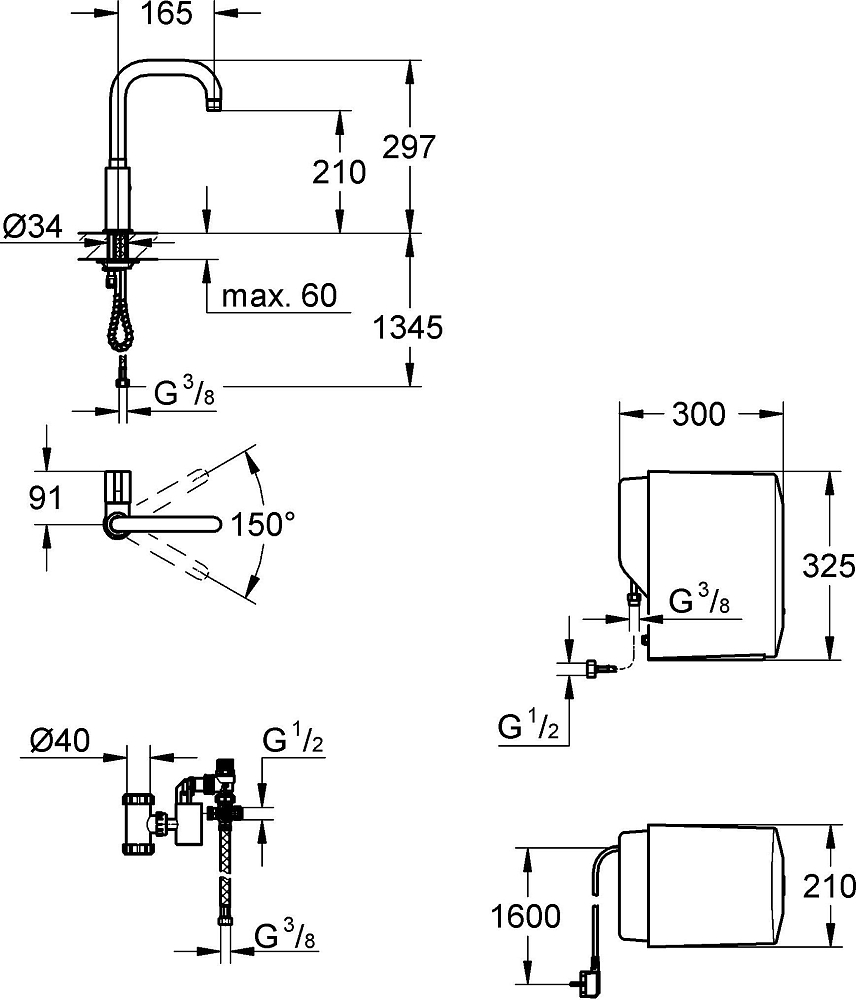 Кран Grohe Red Mono 30147000 с водонагревателем