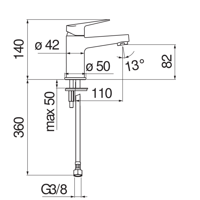 Смеситель для раковины Nobili Blues BS101118/3CR, хром