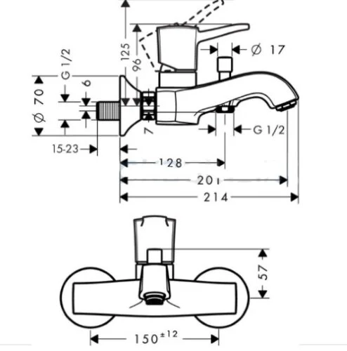 Смеситель для ванны с душем Hansgrohe Metropol Classic 31340000/31302000 хром