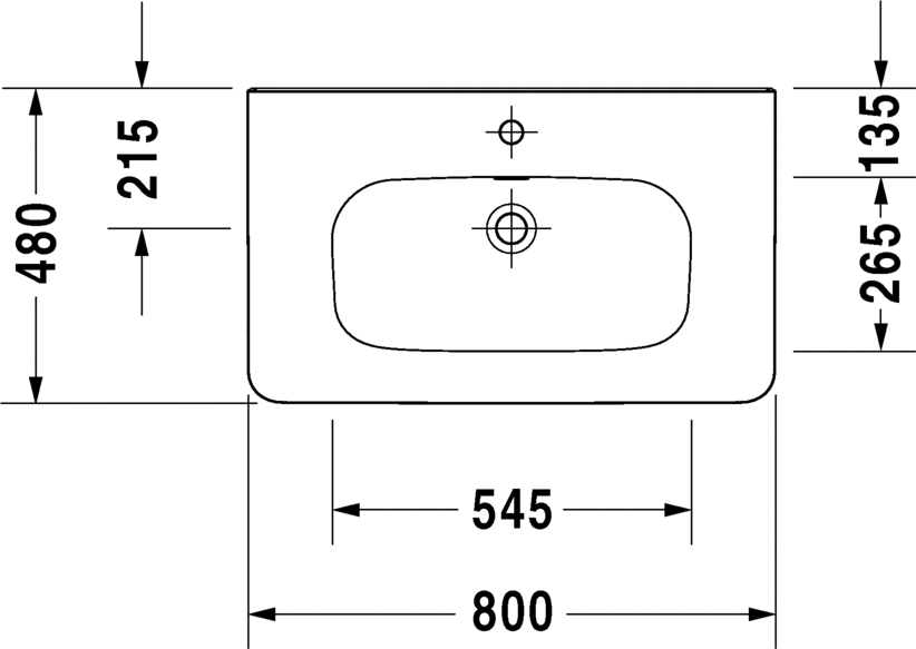 Раковина 80 см Duravit DuraStyle 232080