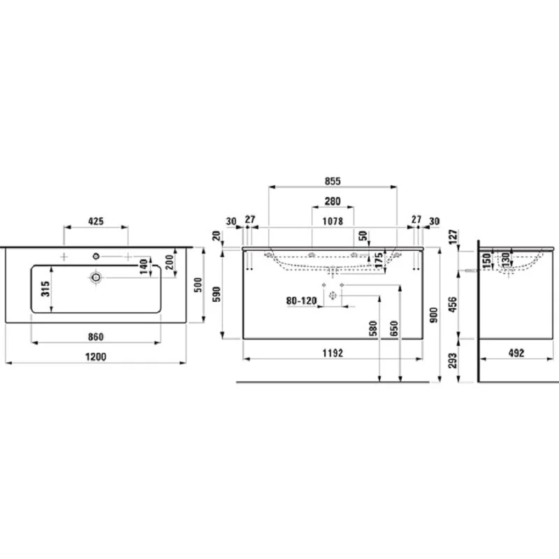 Тумба под раковину Laufen Pro S 8.6496.3.261.104.1 белый