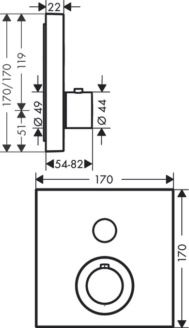 Термостат для душа Axor ShowerSelect 36714250, золото