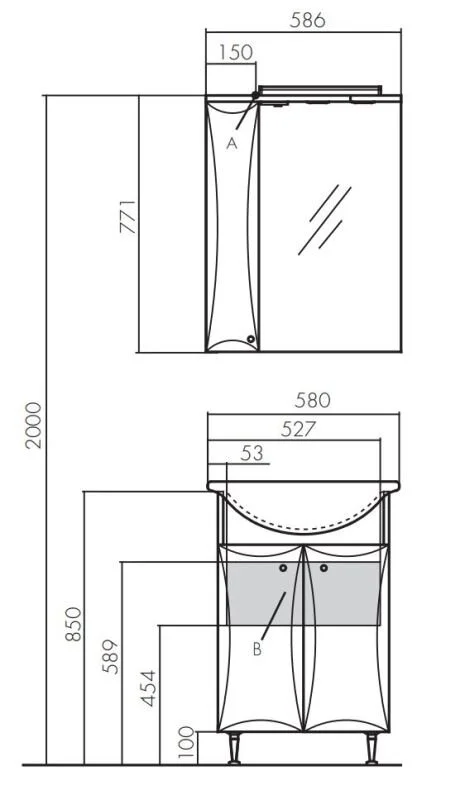 Тумба с раковиной Aquaton Джимми 1A2504K0DJ010 белый