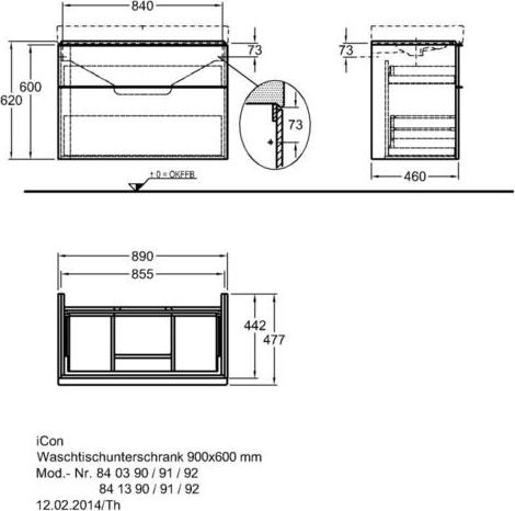 Тумба под раковину 90 см Geberit iCon 840390000, белый