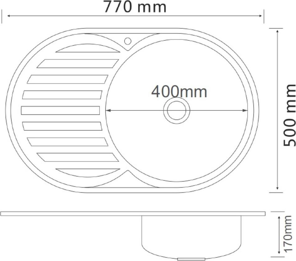 Кухонная мойка РМС MG8-7750OVR, хром