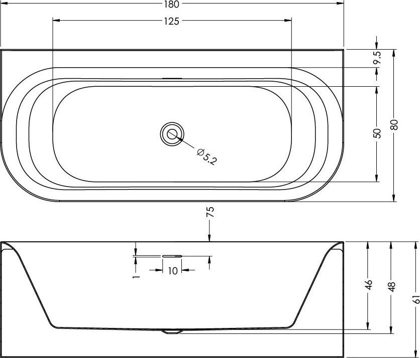 Акриловая ванна Riho Devotion B2W FALL 180x84 B096004005 Sparkle System белая глянцевая, заполнение через перелив