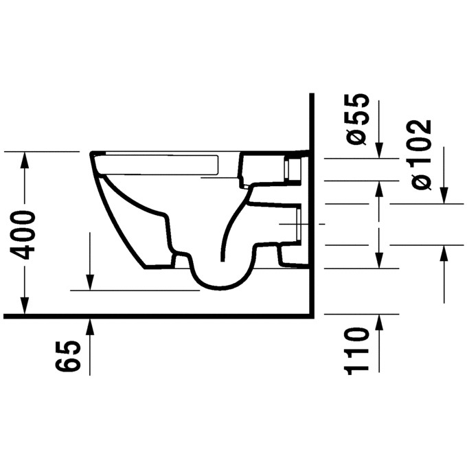 Подвесной унитаз Duravit Happy D.2 22220900001 белый, с покрытием WonderGliss