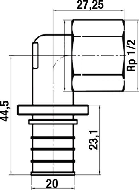 Водорозетка Stout SFA 0009 20xRp 1/2" аксиальная