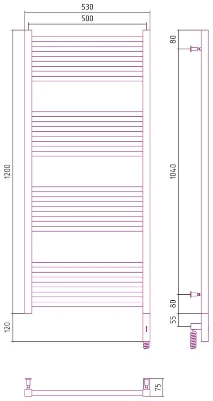 Полотенцесушитель электрический Сунержа Модус 3.0 30-5701-1250 белый