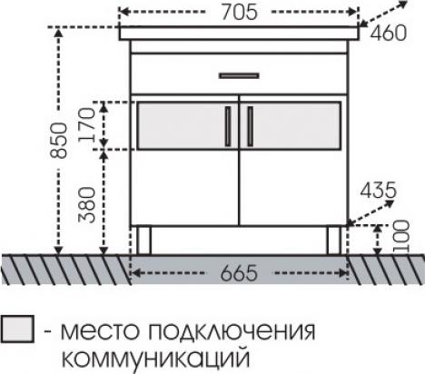 Тумба под раковину СанТа Дублин 223004 66.5 см белый