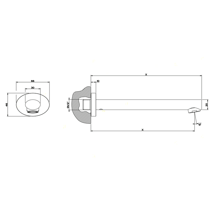 Излив с удаленным управлением Gessi Ovale 23118#031, хром