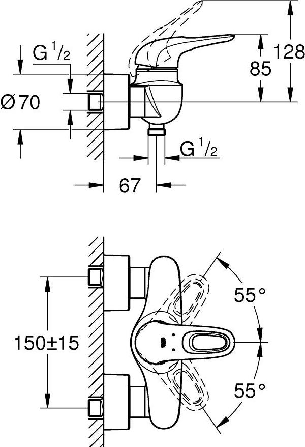 Смеситель Grohe Eurostyle 33590003 для душа