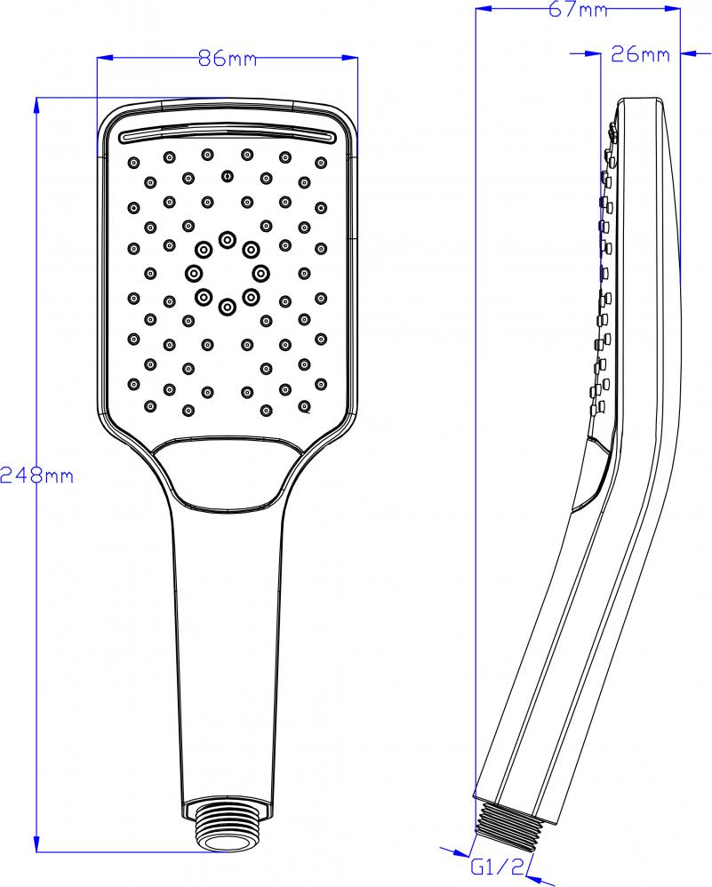 Душевая лейка Gllon S9003CP