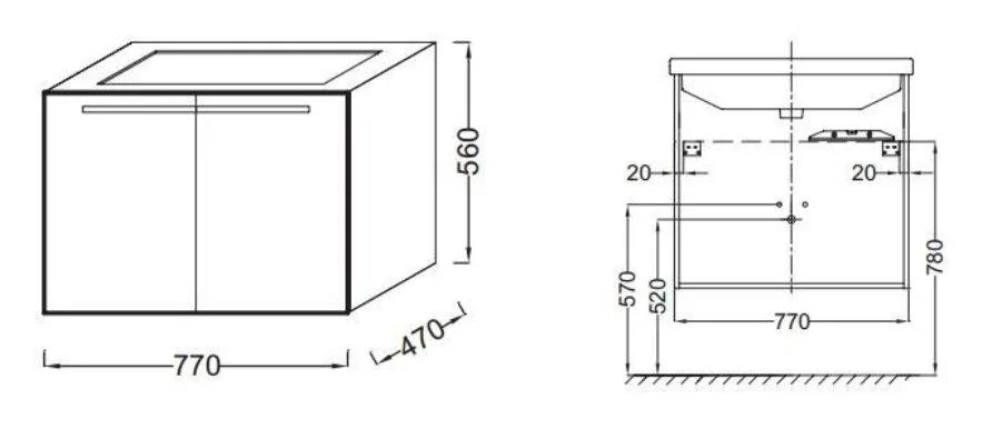 Тумба под раковину Jacob Delafon Struktura EB1281-N14 черный