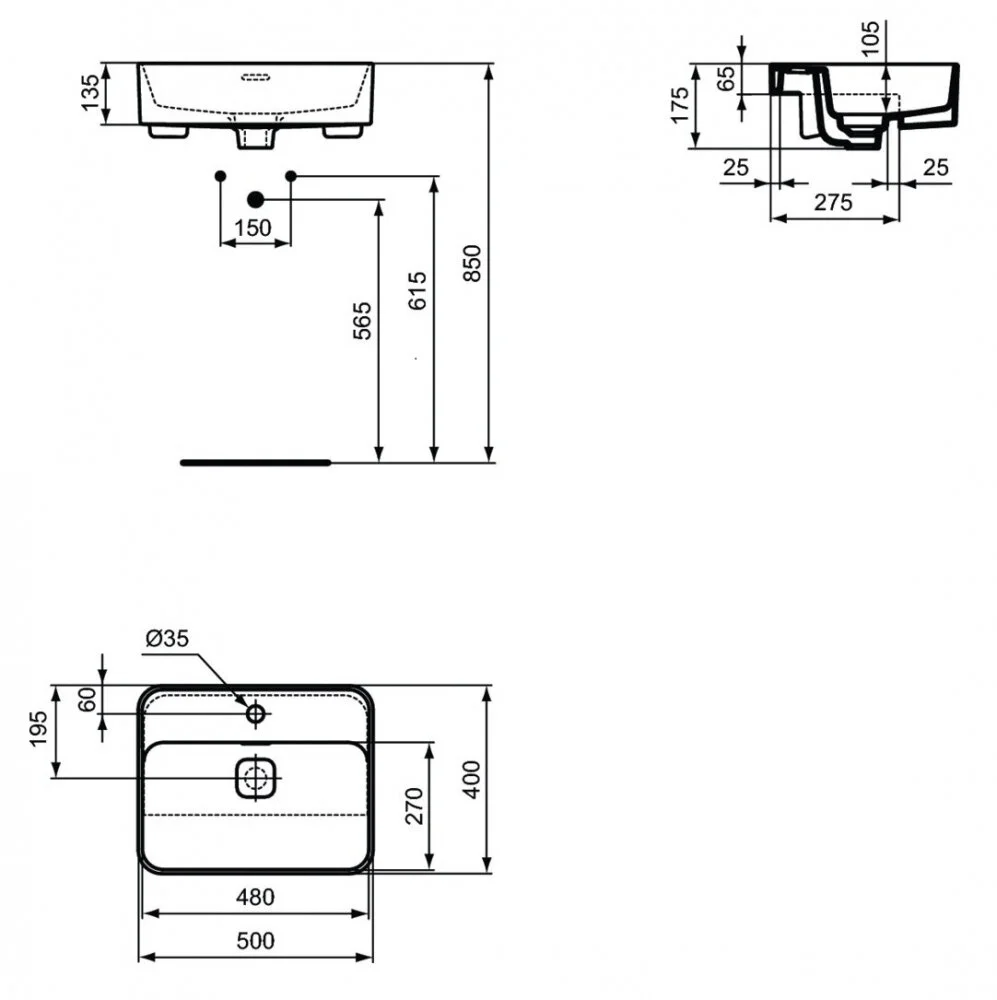 Раковина накладная Ideal Standard Strada II T299301 белый