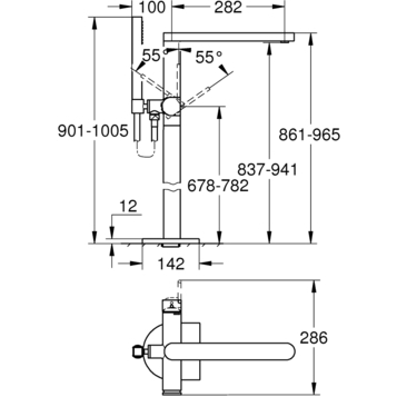 Смеситель для ванны Grohe Plus 23846003